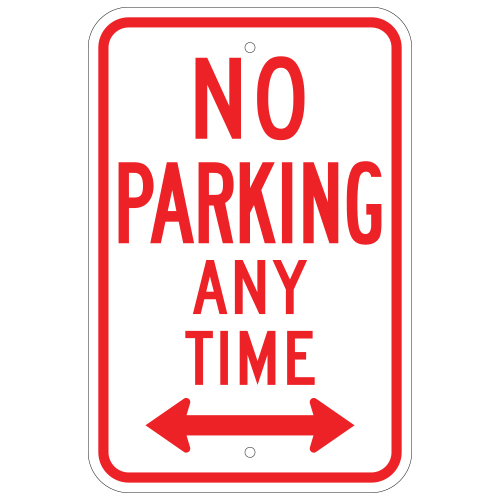 No Parking Anytime with Double Arrow