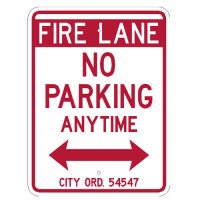Fire Lane No Parking - City of San Antonio Specifications